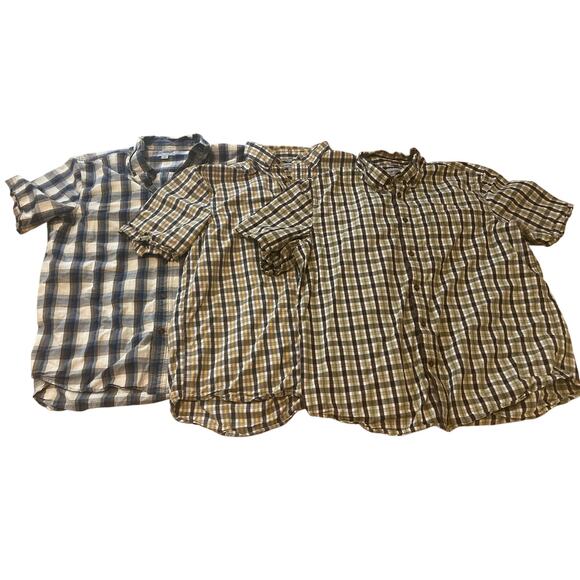 Carhartt Bundle Mens Short Sleeve Plaid Button-Down Shirt Cotton Relaxed Fit XL - Picture 1 of 8